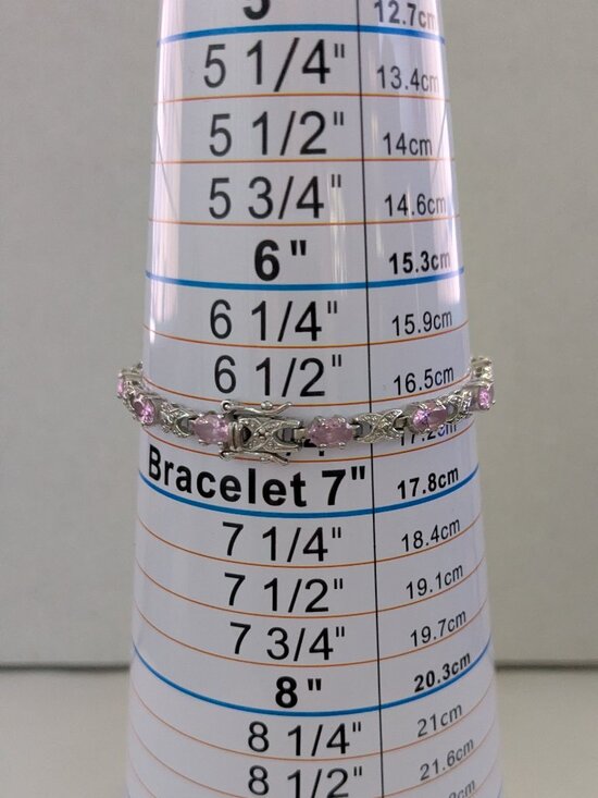 Ross-Simons Jewelry - ROSS SIMONS 925 Sterling Silver Pink Crystal X Link Bracelet